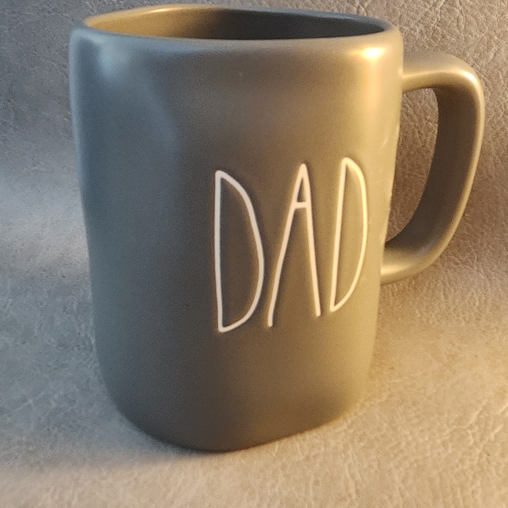 RAE DUNN Gray Ceramic "Dad" Mug